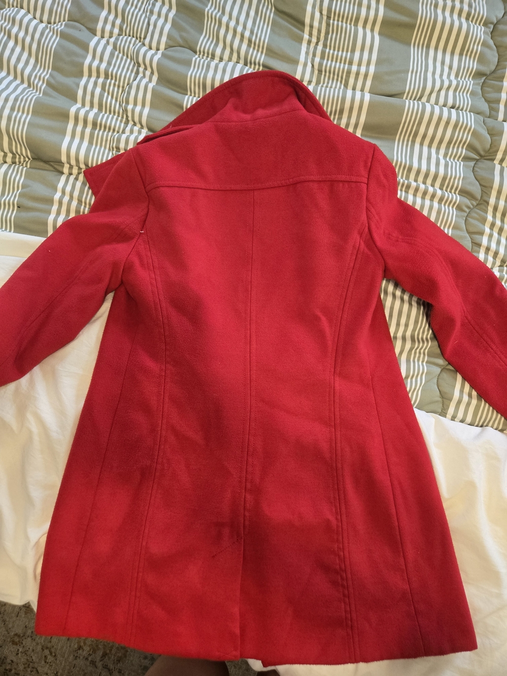 Warm & Cozy Red Double-Breasted Pea Coat by - Picture 2 of 5